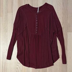 Free people Henley thermal top
